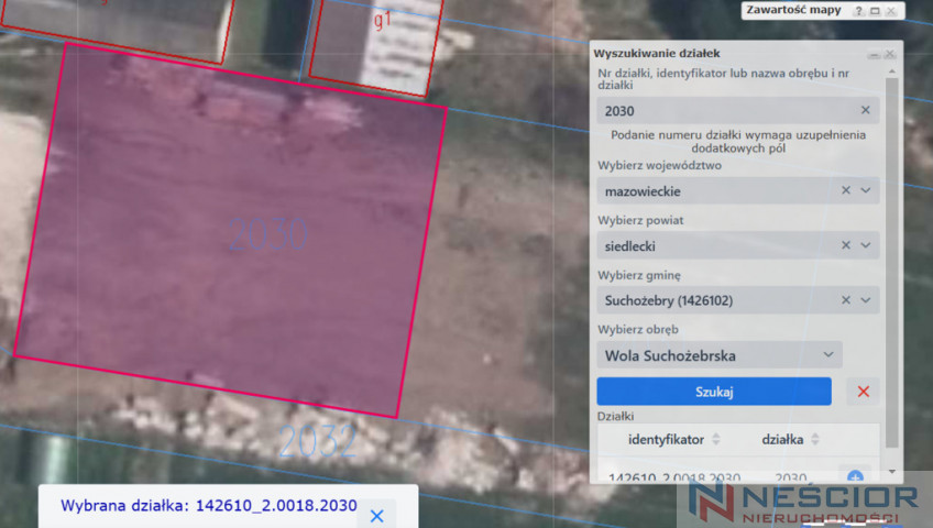 Działka Sprzedaż Suchożebry